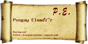 Posgay Elemér névjegykártya