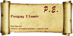 Posgay Elemér névjegykártya